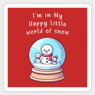 Introvert winter family, happy little world of snow Sticker